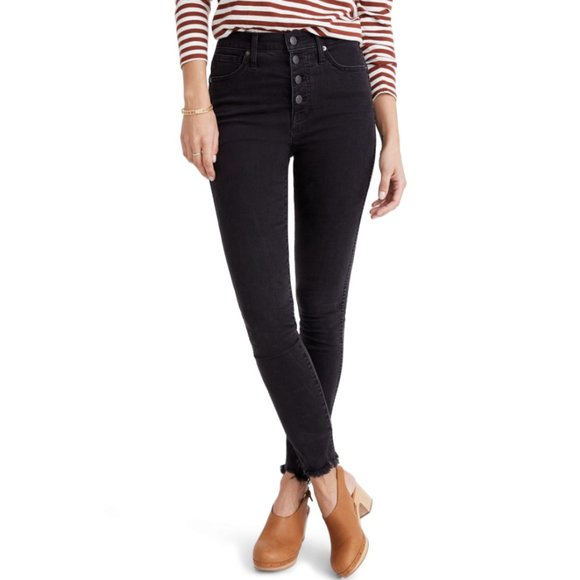 Madewell Denim - Madewell High-Rise Skinny Jeans Button-Through Edition Berkeley Black